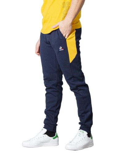 Le Coq Sportif Mens Saison 2 No.1 Logo Track Pants La Sportiva Ireland Navy Yellow