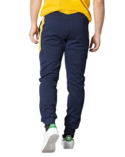 Le Coq Sportif Mens Saison 2 No.1 Logo Track Pants La Sportiva Ireland Navy Yellow