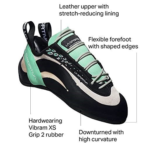 Womens Miura Rock Climbing Shoes La Sportiva Ireland White Jade Green
