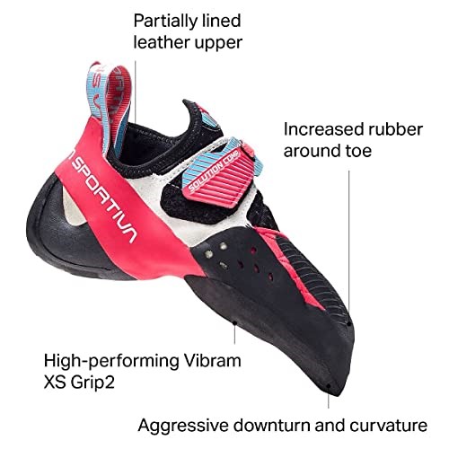 Womens Solution Comp Rock Climbing Shoes Hibiscus Malibu Blue La Sportiva Ireland
